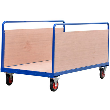 Carro de plataforma con 2 laterales de madera ajustables
