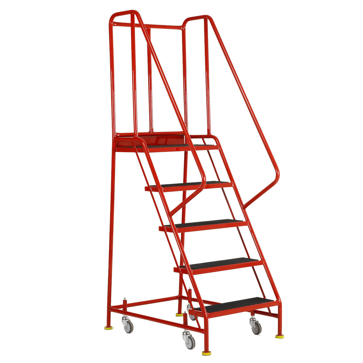 Escaleras móviles de 5 escalones con ruedas retráctiles Escaleras móviles de 5 escalones con ruedas retráctiles