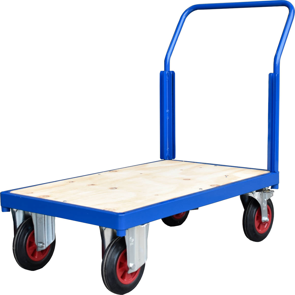 Flatbed trolley able to carry 500kg with swivel and fixed castors Flatbed trolley able to carry 500kg with swivel and fixed castors