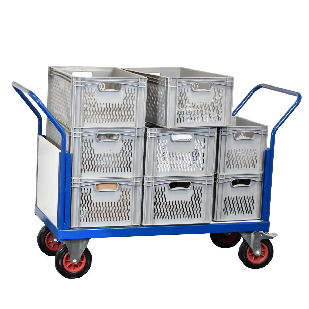 Carro de plataforma con 3 lados plásticos