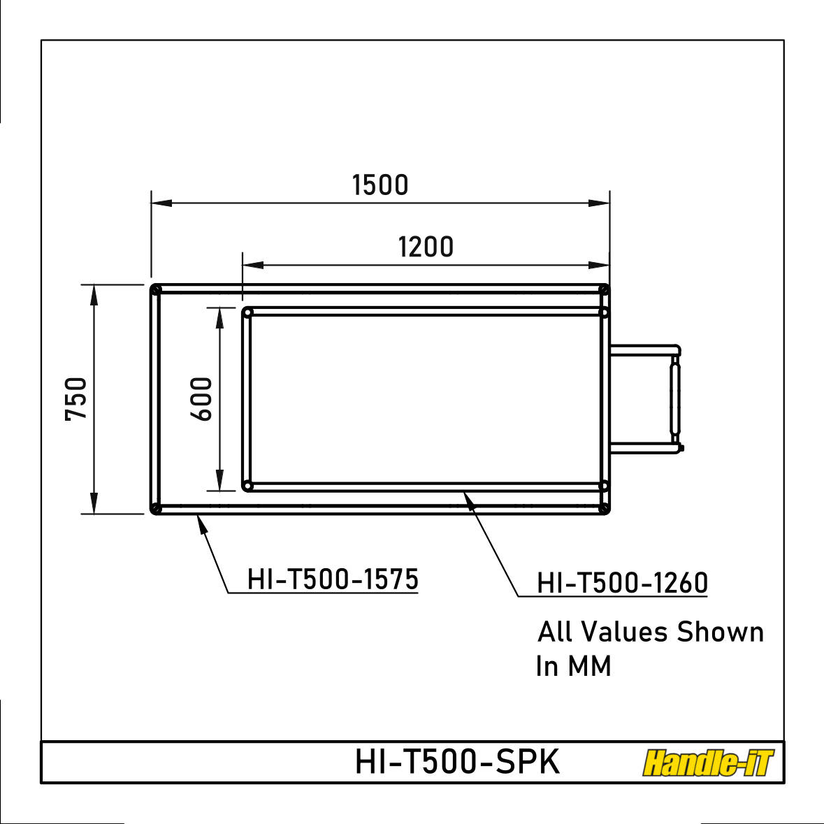 Carrito remolque con lados de 200 mm | Capacidad de 500 KG Carrito remolque con lados de 200 mm | Capacidad de 500 KG