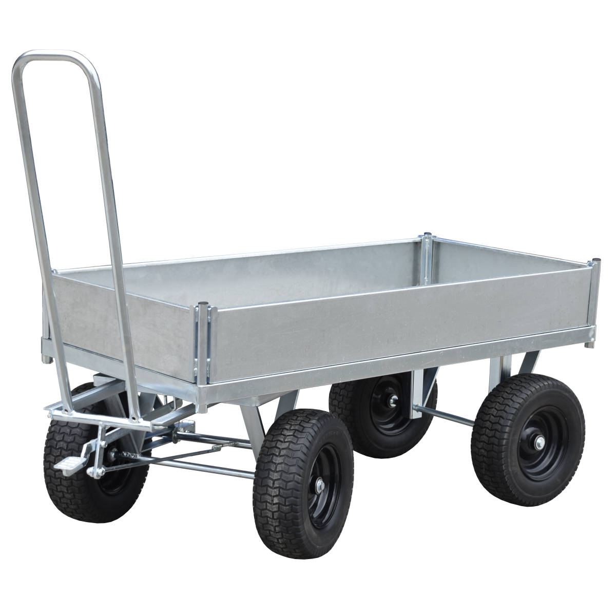 Carro giratorio galvanizado con paneles laterales