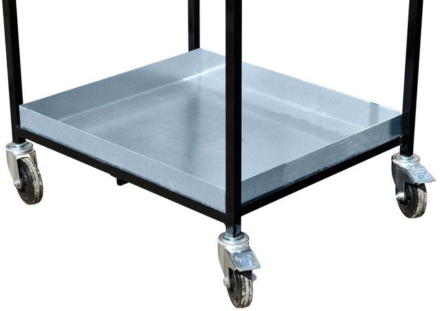 Base de un carro de estantería con bandejas galvanizadas