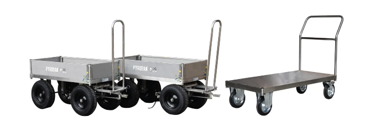 Carros y plataformas rodantes de acero inoxidable
