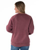 Love Never Gives Up Ladies Fit Crew Neck Sweatshirt (wine)