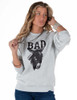 Bad A$$ Print JUNIOR FIT Crew Neck Sweatshirt (Ash)