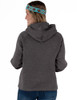 Lace peace sign cream print JUNIOR hooded sweatshirt (heather grey)