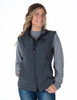 Stretch microfiber vest with embroidered logo (charcoal)