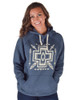 Aztec Cream Print Unisex Hooded Sweatshirt (Navy)