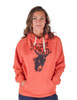 Be Strong, Be Humble, Be a Bad A$$ Black Print JUNIOR Hooded Sweatshirt (Tangerine)
