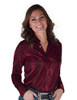 Pullover Button Up (Red Textured Shimmer Lightweight Stretch Jersey)