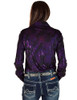 Pullover Button Up (Dark Purple Iridescent Swishes Over Black)
