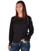 Black Fleece Stretch Long Baseball Sleeve with Cream Stitching