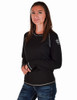 Black Fleece Stretch Long Baseball Sleeve with Cream Stitching