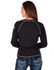 Black Fleece Stretch Long Baseball Sleeve with Cream Stitching