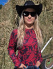 Black & Red Paisley Stretch Midweight Jersey Long Sleeve Baseball Tee