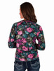 Hot Pink Floral Stretch Midweight Jersey Longsleeve Baseball Tee