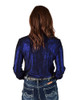 Beautiful Indigo Shimmer Stretch Jersey Lightweight Pullover Button Up