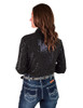 Black tiny sequins stretch Jersey Lighweight Pullover Button Up