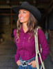 Pullover Button Up (Burgundy Fleece Heavy Weight Medium Stretch)