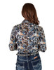 Pullover Button Up (Navy, Brown & Cream Paisley Jersey Medium Weight and Medium Stretch)