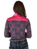 Pullover Button Up (Hot Pink Satin & Navy Paisley Medium Weight and Medium Stretch)