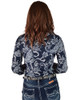 Pullover Button Up (Sapphire and White Paisley Medium Weight and Medium Stretch)