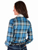 Blue Plaid Jersey with White Satin & pearl snaps