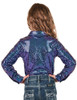 Girl's Purple & Teal Foil Metallic Pullover Button Up Lightweight & Medium Stretch