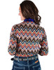 Colorful Zig Zag Jersey with Ultramarine Metallic Trim Pullover Button Up