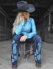 Turquoise Paisley Bling Trouser