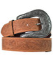 Embossed Brown Leather Belt