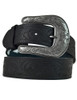 Embossed Black Leather Belt