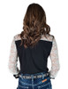 Black Breathe with cream lace pullover button up - Lightweight Medium Stretch