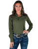 Olive Green Waterproof Pullover Button Up Lightweight Medium Stretch