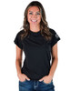 Black Short Sleeve Cooling Breathe Tee Lightweight High Stretch