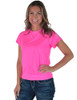 Hot Pink Short Sleeve Cooling Breathe Tee Lightweight High Stretch