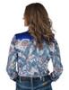 Paisley Jersey with Royal Blue Satin Yoke, Collar, Cuffs & Embroidered Logo Pullover Button Up
