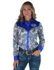 Paisley Jersey with Royal Blue Satin Yoke, Collar, Cuffs & Embroidered Logo Pullover Button Up