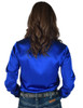 Royal Blue Satin Pullover Button Up Midweight & Low Stretch