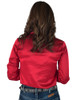 Red Satin Pullover Button Up Midweight & Low Stretch