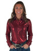 Red Holographic Pullover Button Up Midweight & Medium Stretch
