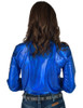 Royal Blue Holographic Pullover Button Up Midweight & Medium Stretch