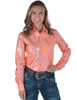 Peach Mist Holographic Pullover Button Up lightweight medium stretch