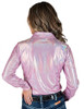 Pink Mist Holographic Pullover Button Up lightweight medium stretch