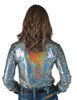 Crystal Ball Sequin Pullover Button Up medium weight & stretch
