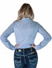 Light Blue & Gray Pinstripes with tiny crystals Pullover Button Up
