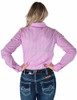 Pink & Gray Pinstripes with tiny crystals Pullover Button Up