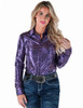 Purple Shimmer with Copper Sequins Pullover Button Up