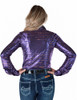 Purple Shimmer with Copper Sequins Pullover Button Up